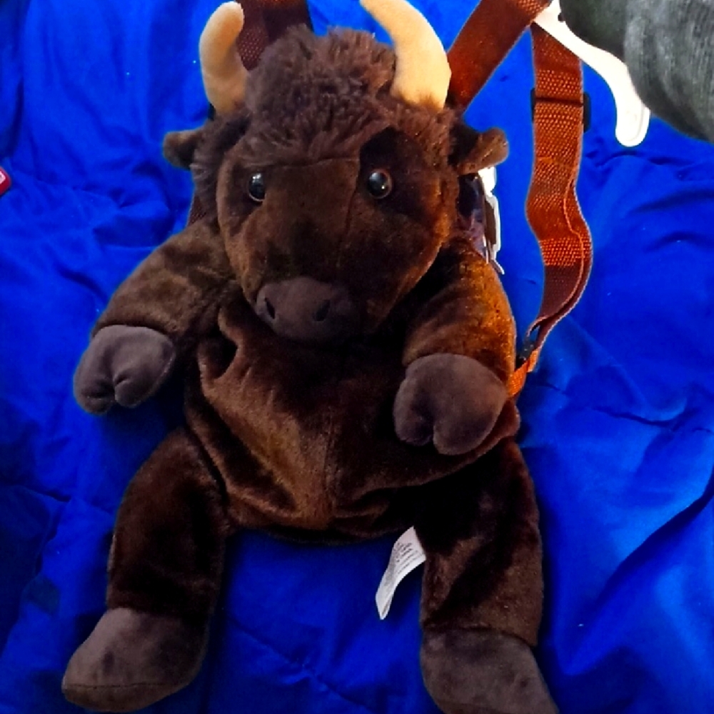 Brown Plush Buffalo Backpack